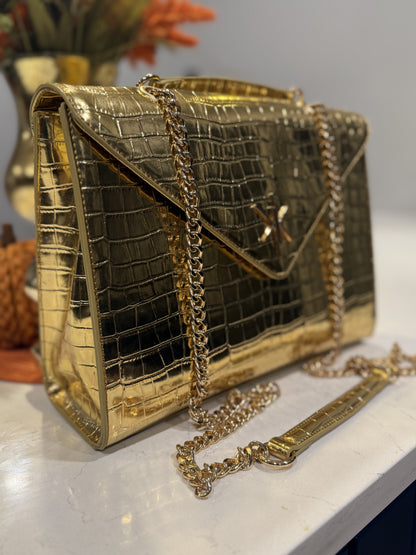 Flap Bag: Gold